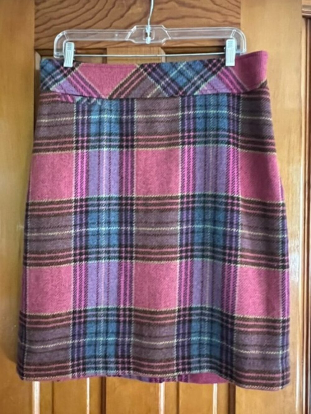 L.L. Bean Scottish Andover Tartan Plaid Wool Bld Skirt Woman's Size 10